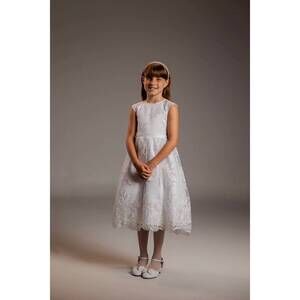NEW PETITE ADELE christi lace dress in white